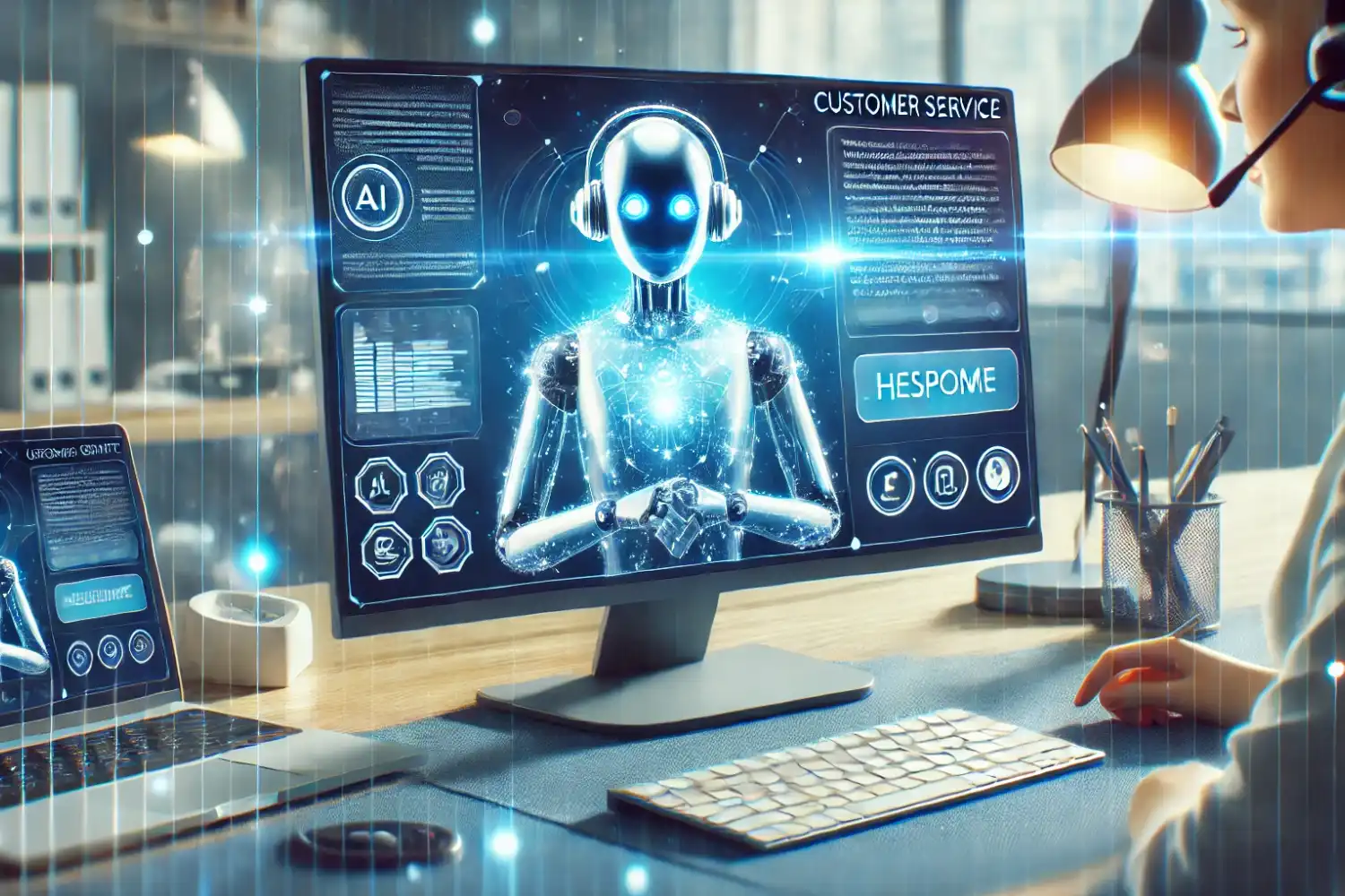AI-powered customer service agent assisting a customer online